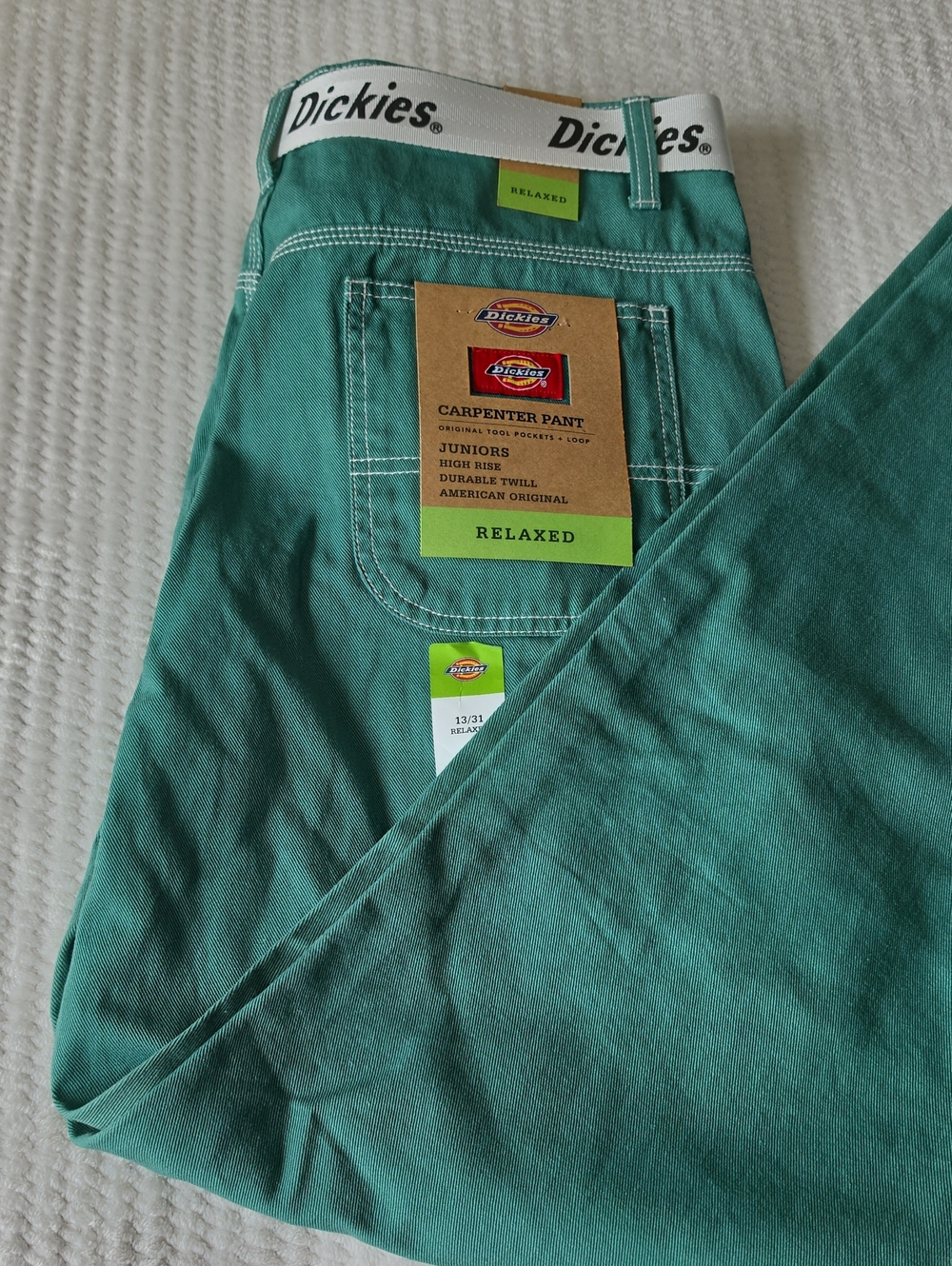 Dickies Relaxed Carpenter Pants in Green High Rise Relaxed Brand New